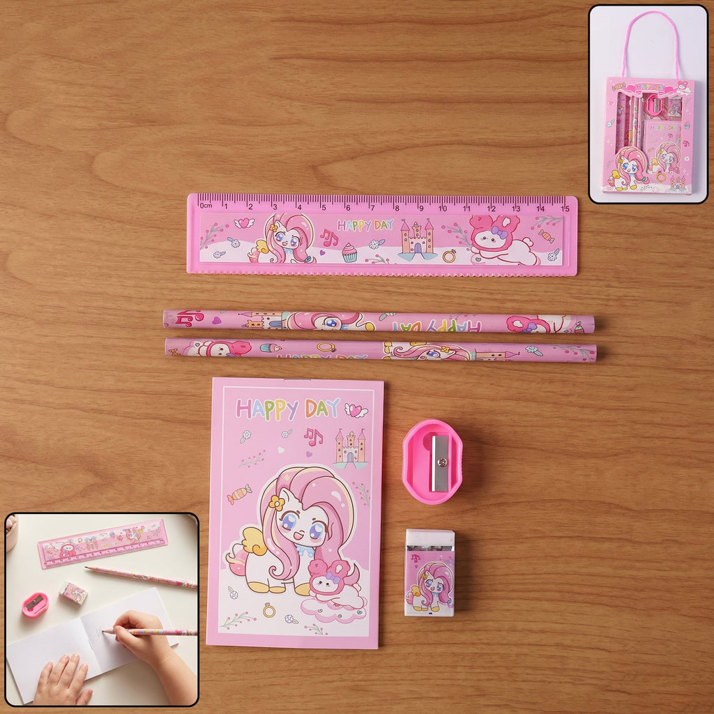 Cartoon Stationery Gift Set Complete Kids School Supplies with Unicorn Design