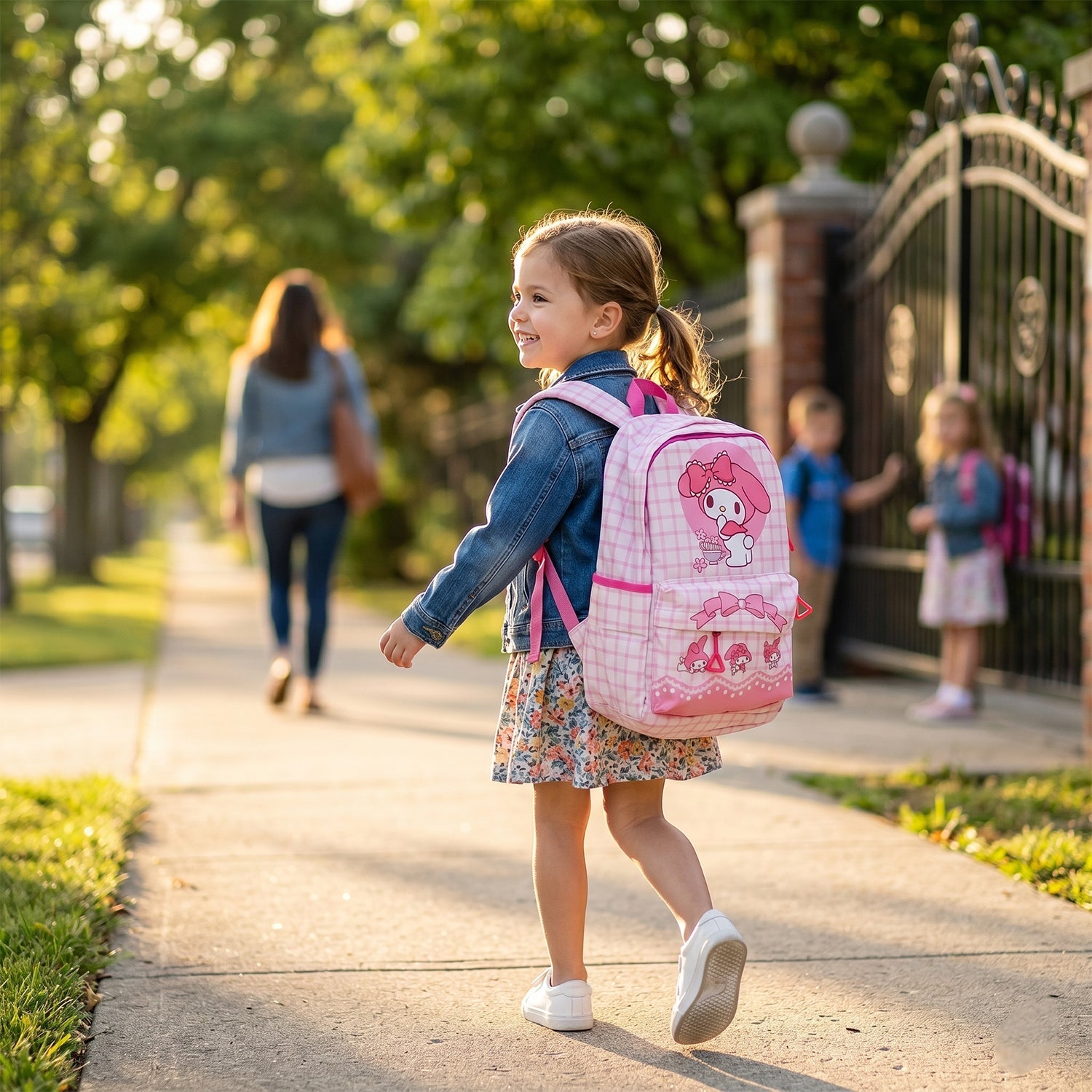 ALVENZA Kids Backpack – Adorable My Melody Design with Bow & Bunny