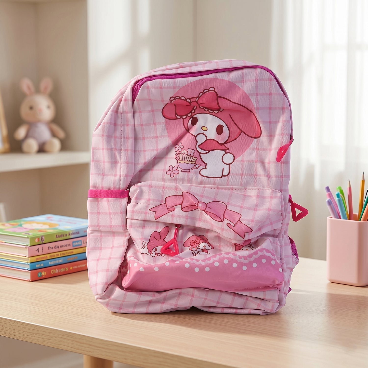 ALVENZA Kids Backpack – Adorable My Melody Design with Bow & Bunny