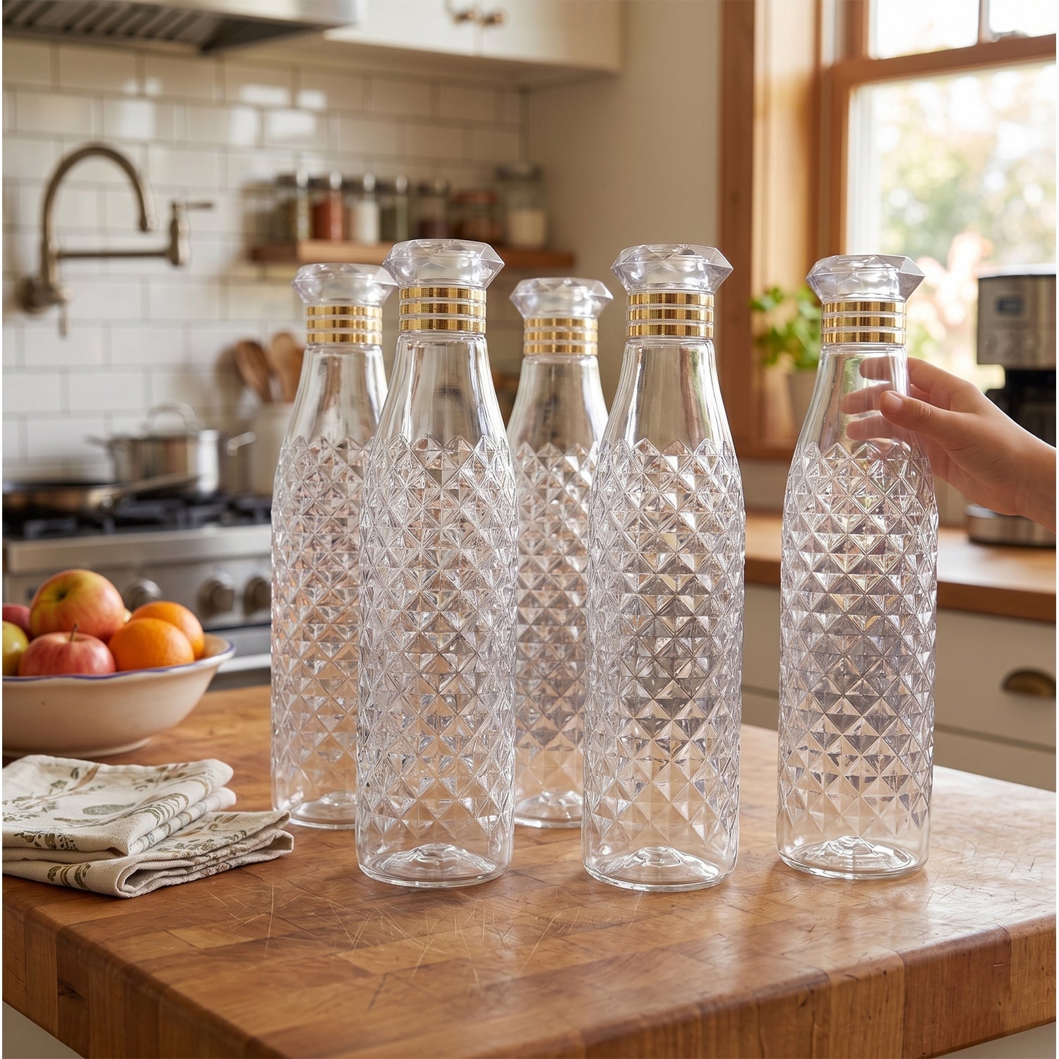 Water Bottle Set Stylish 1000ml Capacity for Daily Use - Back View