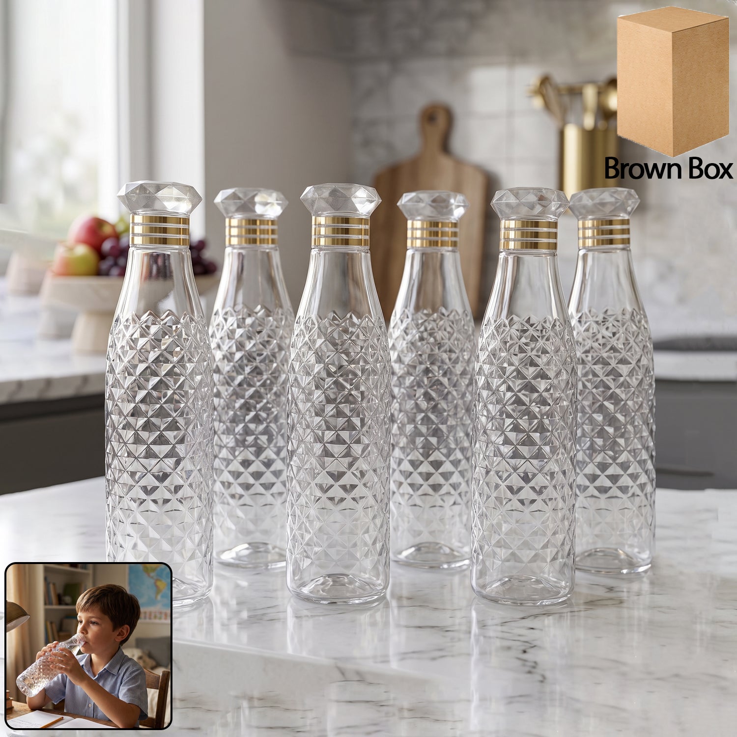 Water Bottle Set Stylish 1000ml Capacity for Daily Use