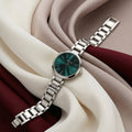 Women’s Green Dial Watch – Elegant Silver Strap with Modern Design