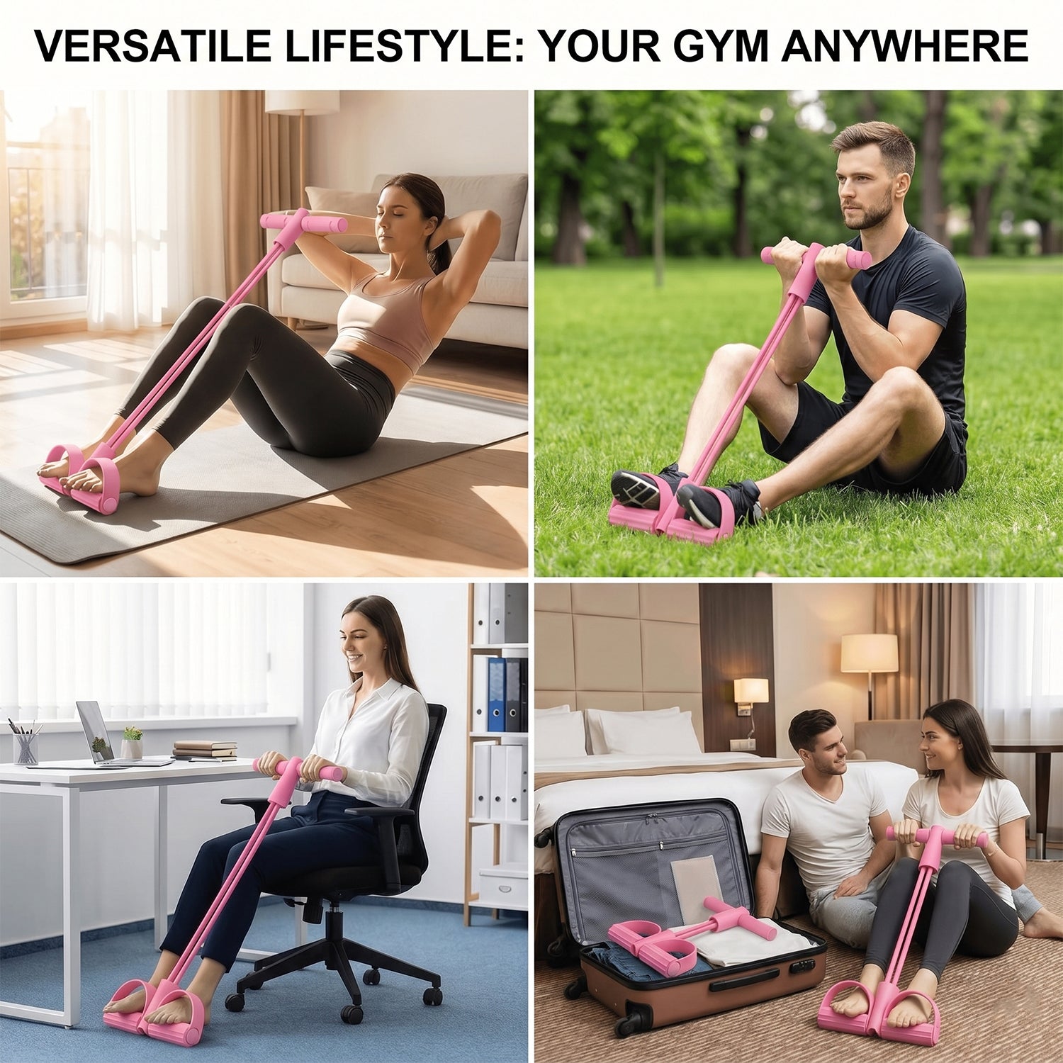 Pull Rope Resistance Exerciser Full Body Workout at Home - Detail View 5