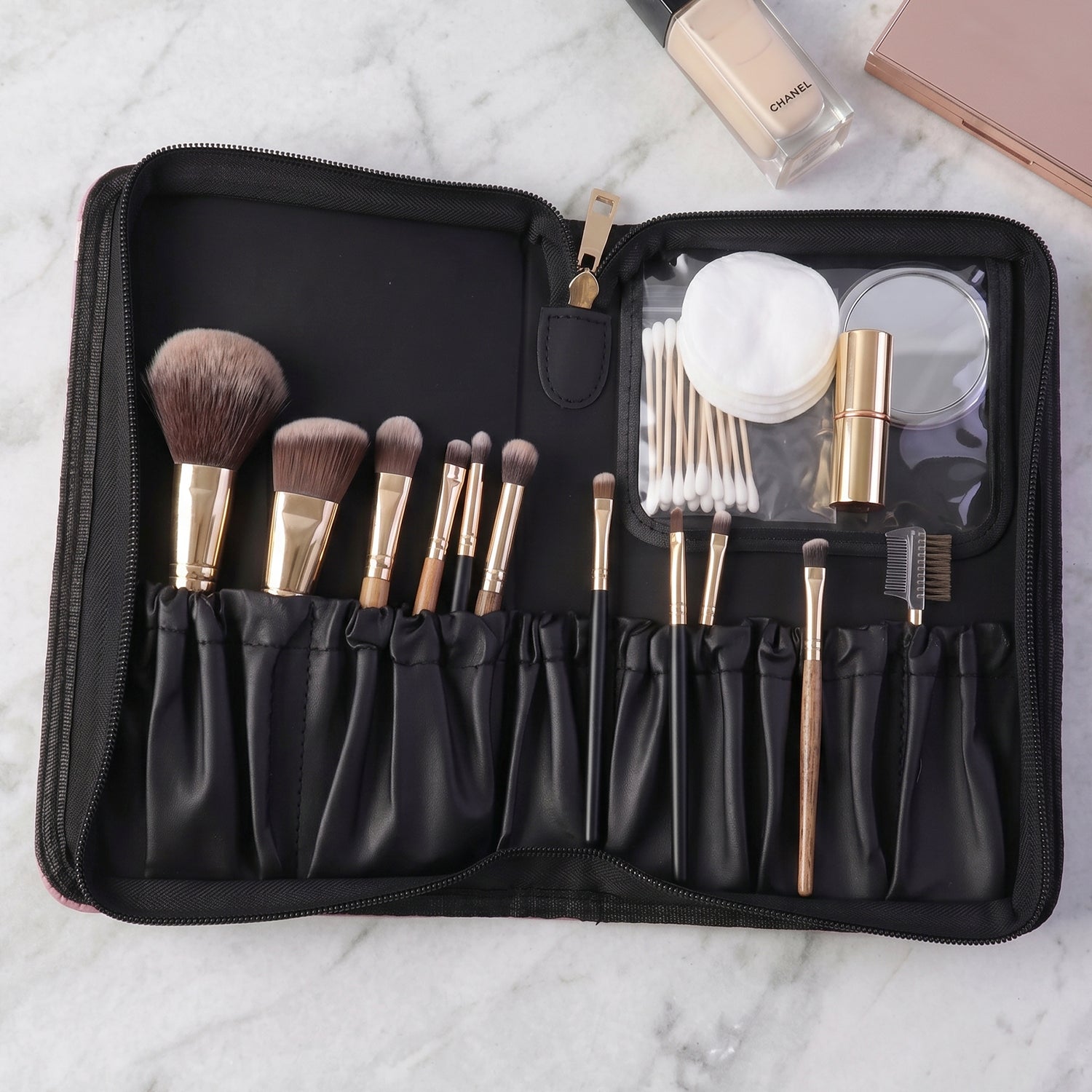 Makeup Organizer Bag Elegant & Travel-Friendly Design - Front View