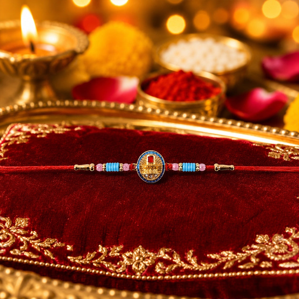 ALVENZA Lord Shivling Rakhi – Traditional Design with Soft Thread for Raksha Bandhan