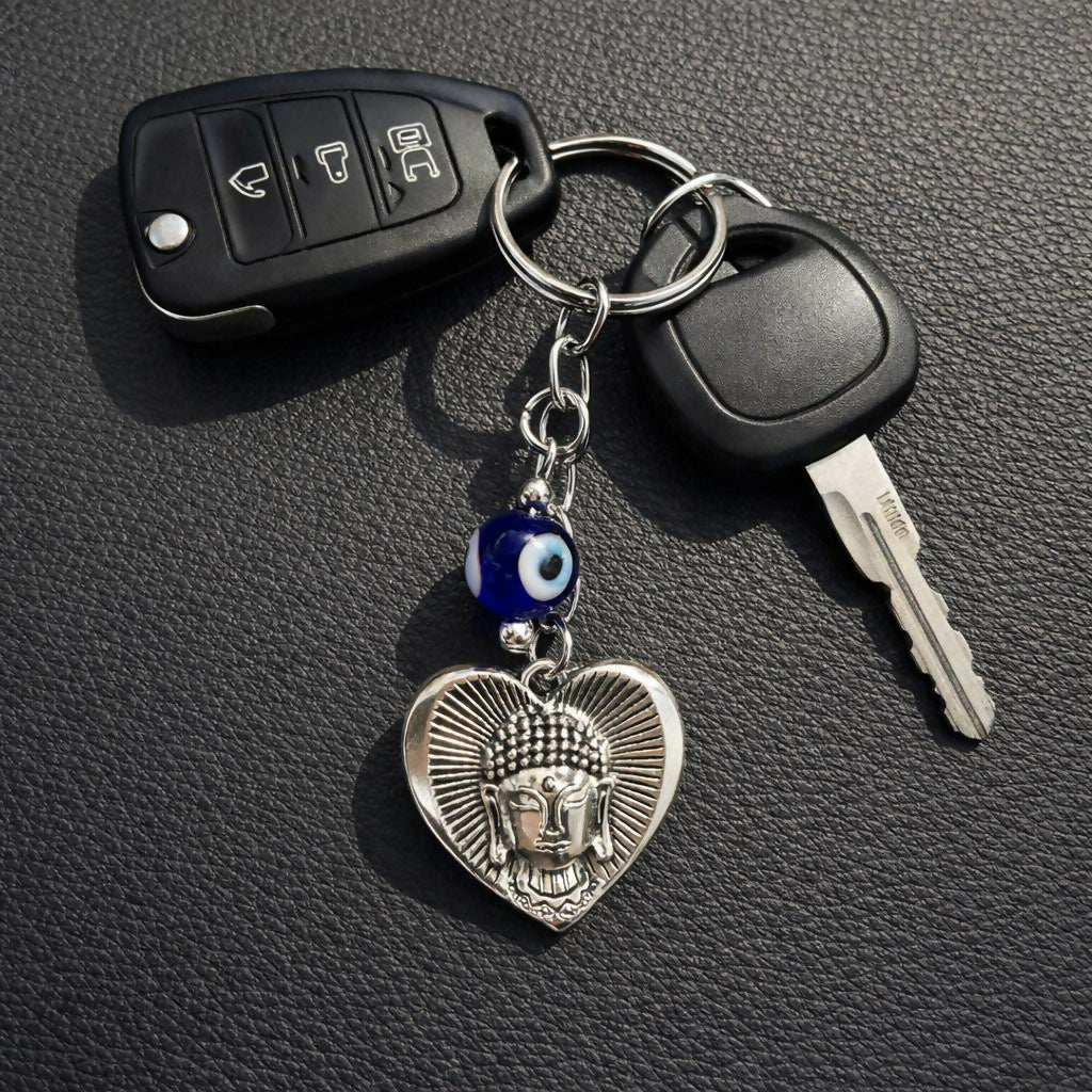 ALVENZA Buddha Evil Eye Keychain – Protective Spiritual Accessory
