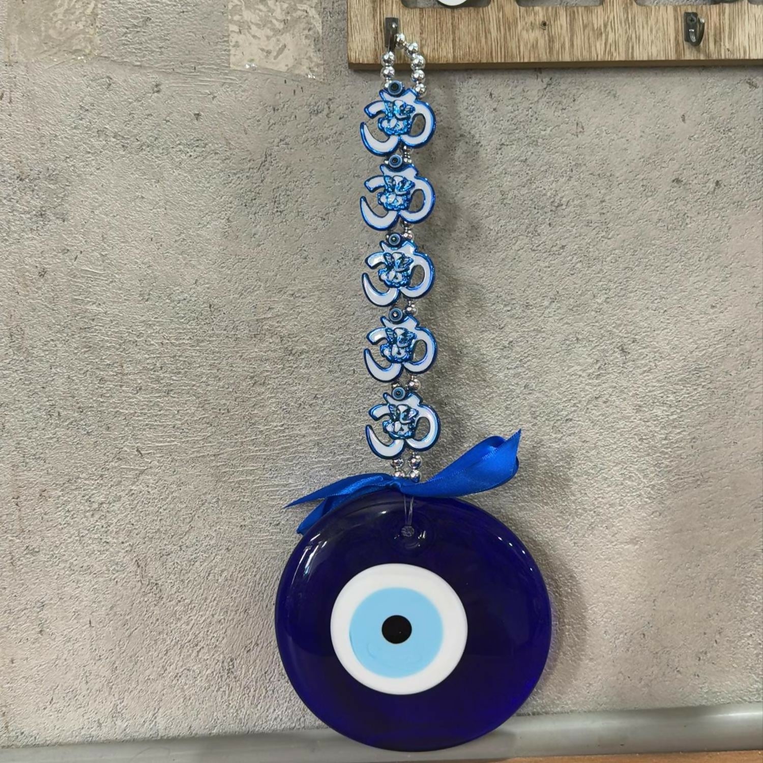 ALVENZA Evil Eye Wall Hanging – Blue Lotus Om Nazar Battu for Protection