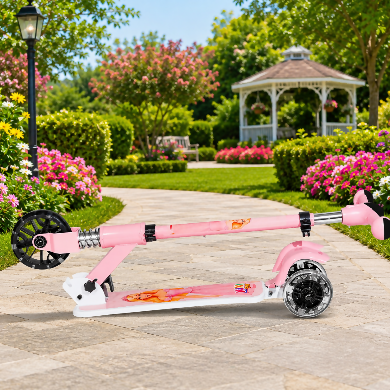 ALVENZA KIXY Glow 3 Wheel Foldable Kids Scooter with LED Wheels, Folding Mechanism & Adjustable Handlebar