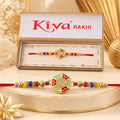 ALVENZA Golden Snowflake Crystal Designer Rakhi for Brother, Lavender Beads Gift