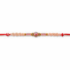 ALVENZA Sparkling Pearl Stone Rakhi with Colorful Thread and Premium Festive Beauty