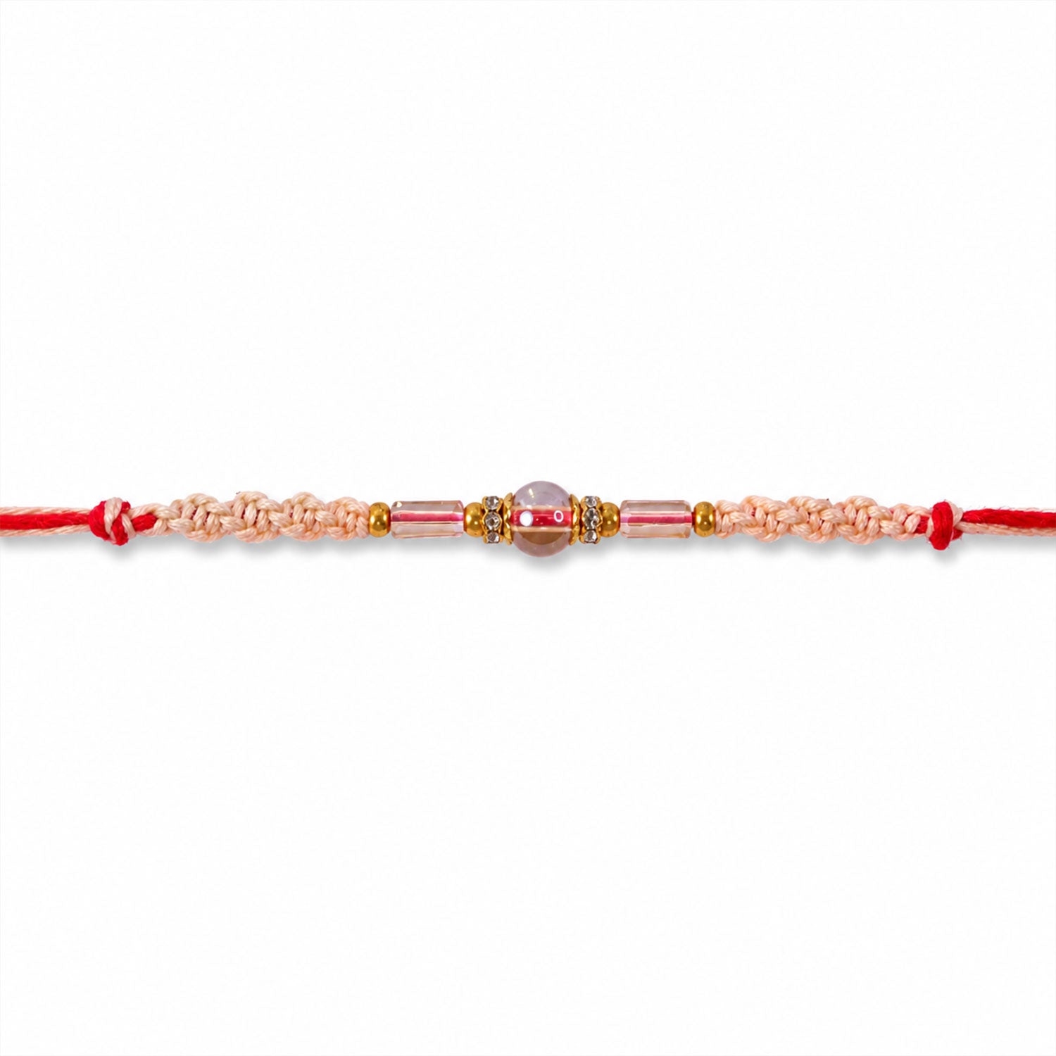 ALVENZA Sparkling Pearl Stone Rakhi with Colorful Thread and Premium Festive Beauty