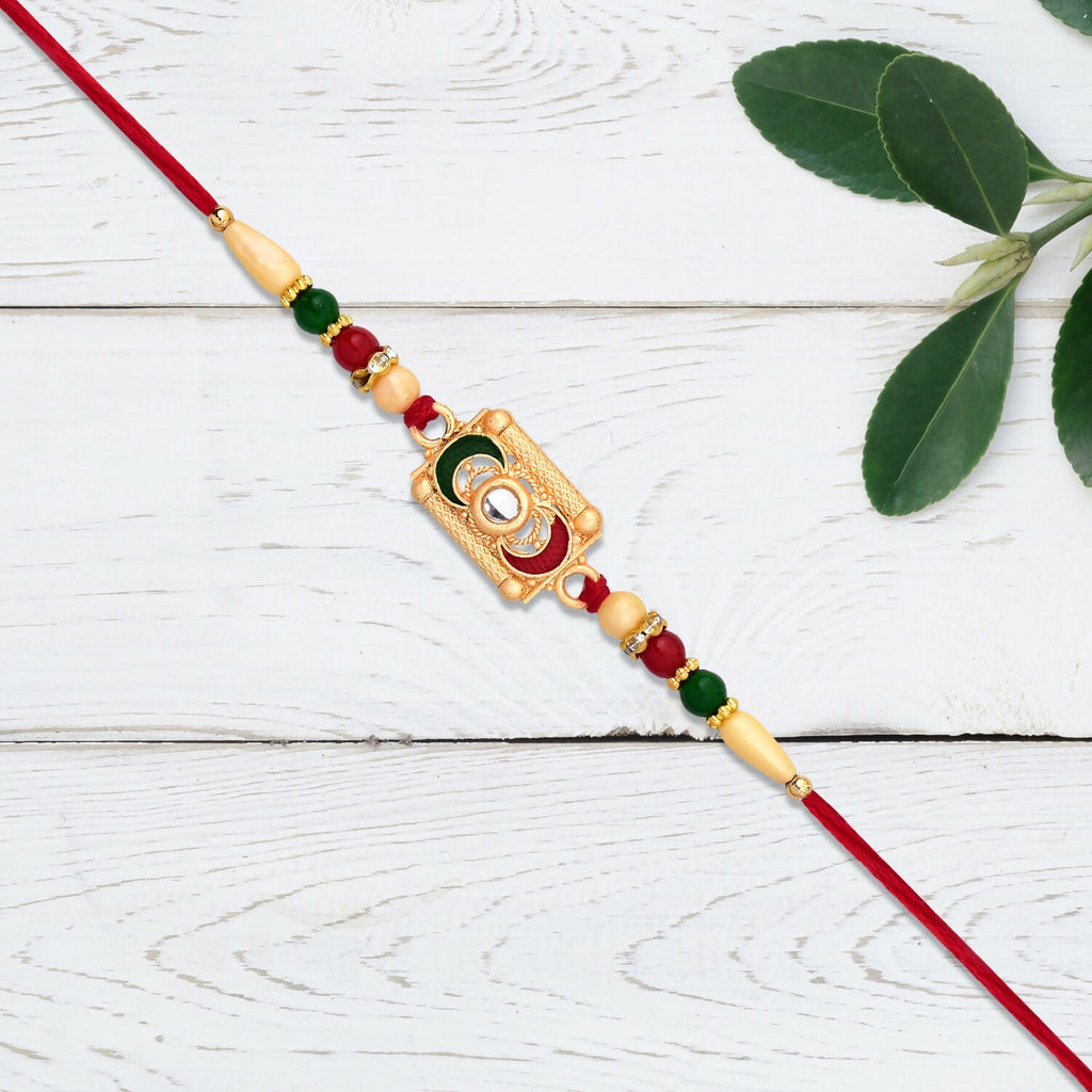 ALVENZA Traditional Meenakari Rakhi - Vibrant festive sibling gift