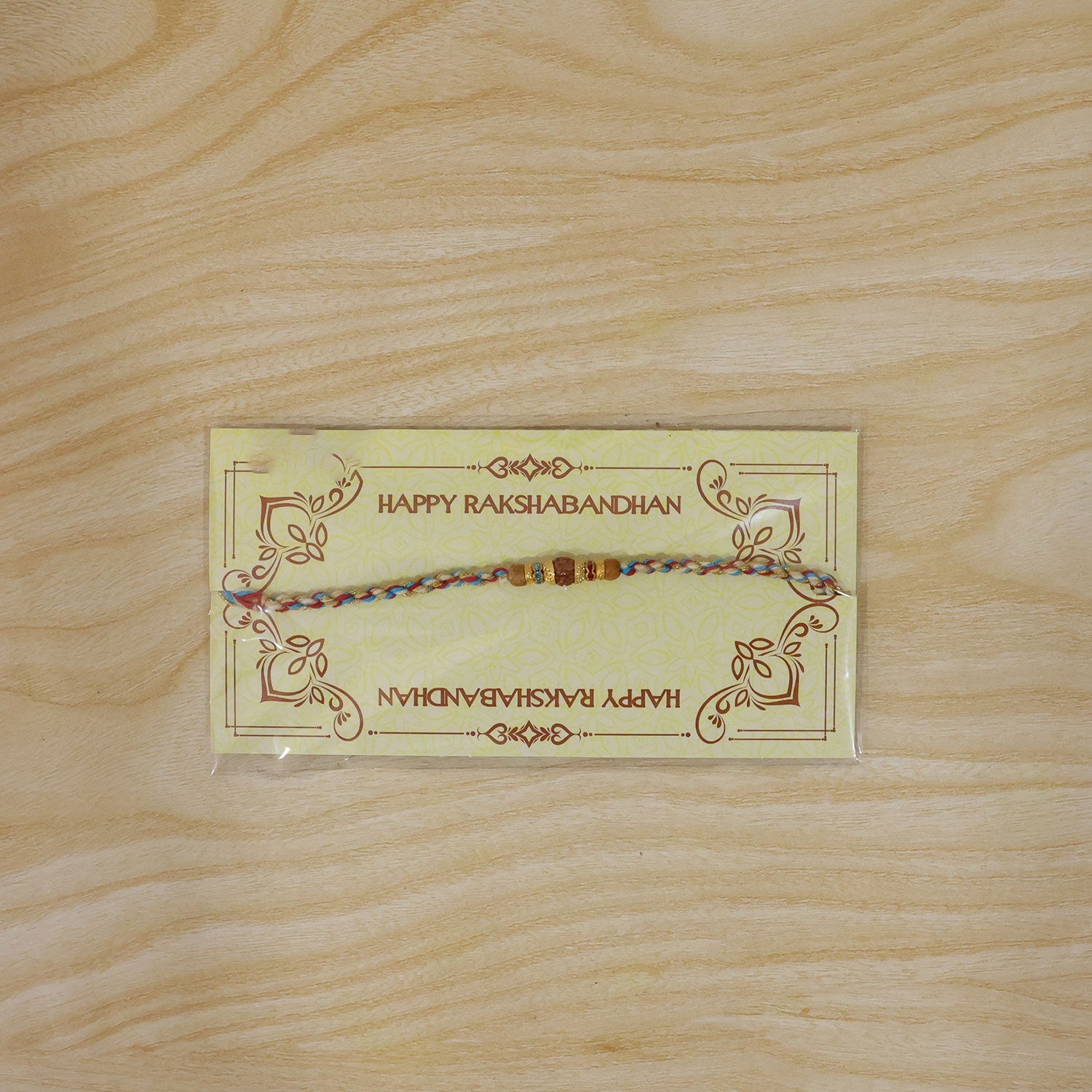 ALVENZA Graceful Pastel Pearl Rakhi with Fine Beads and Premium Raksha Bandhan Charm