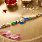 ALVENZA Evil Eye Kundan Diamond Rakhi – Traditional & Elegant Gift for Brothers