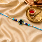 ALVENZA Om Symbol Rakhi – Elegant Beaded Design for Raksha Bandhan