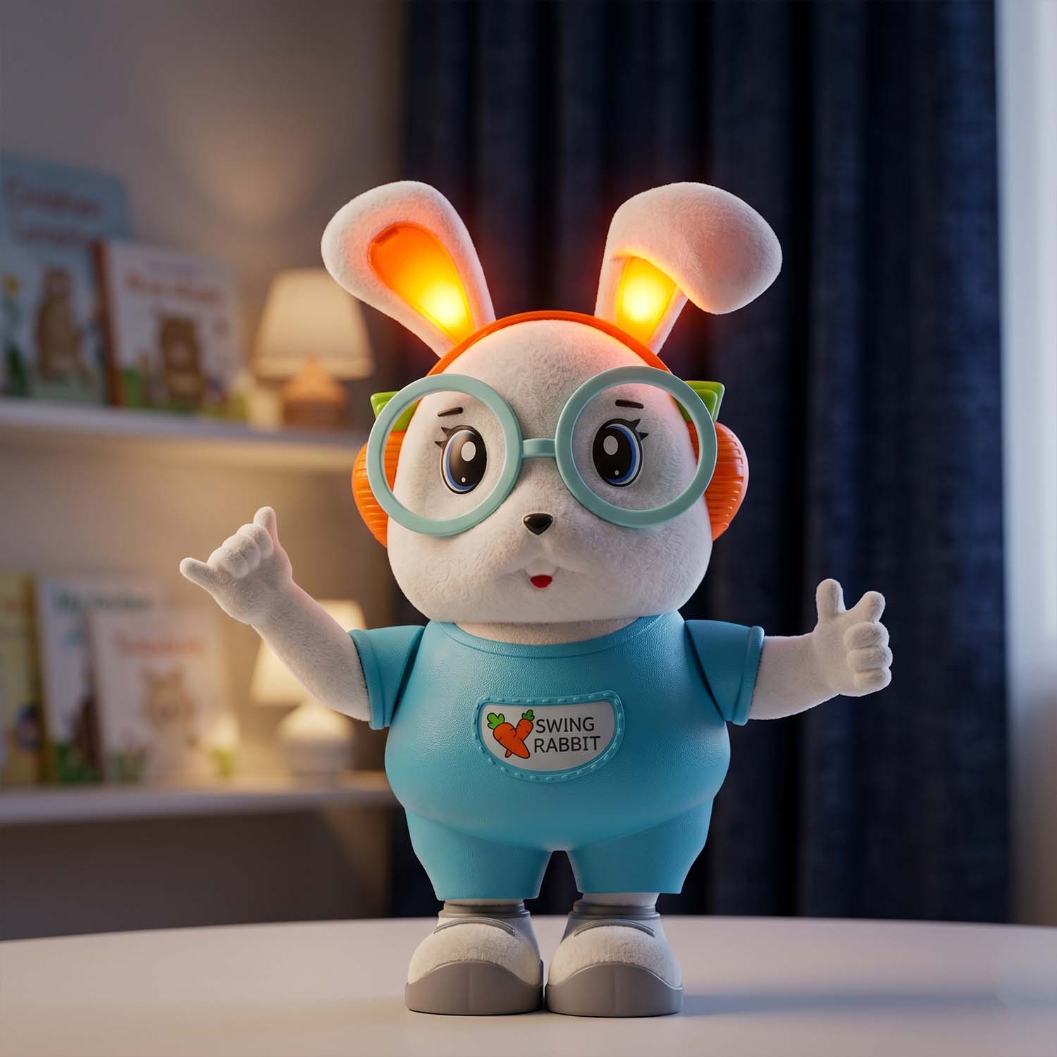 ALVENZA Swing Rabbit Musical Toy – Light-Up Ears & Interactive Play