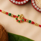 ALVENZA Ganesha Rakhi - Beads and Stone Work for Raksha Bandhan