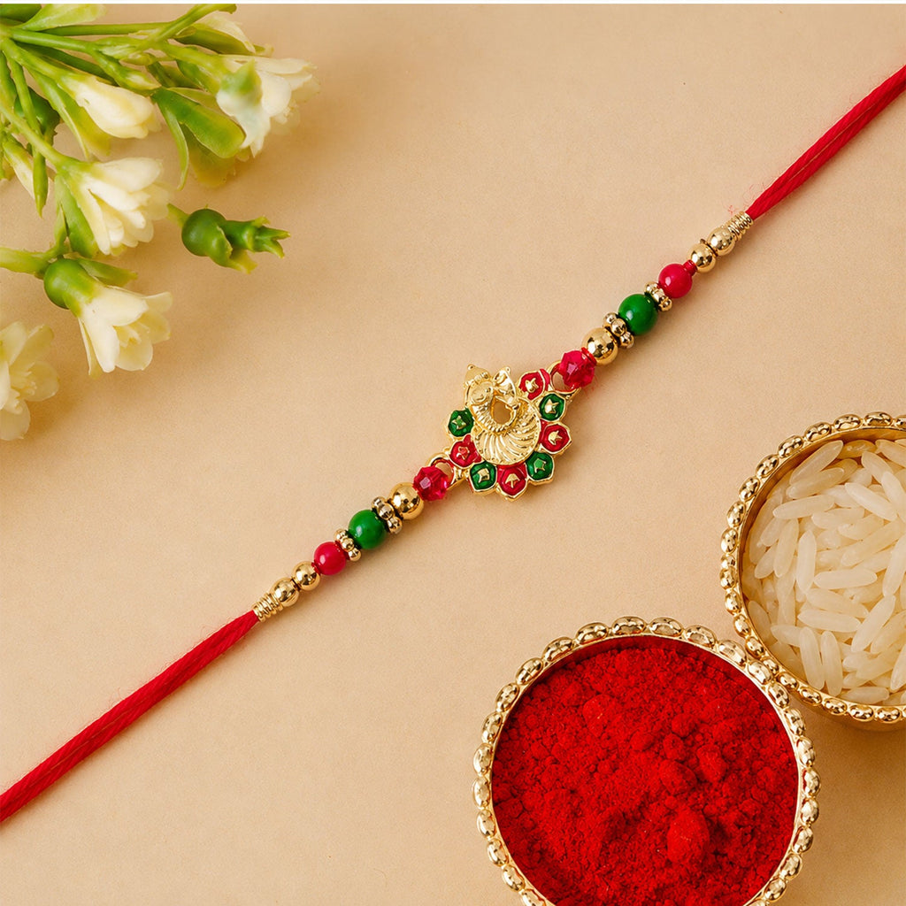 ALVENZA Ganesha Rakhi - Beads and Stone Work for Raksha Bandhan