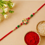 ALVENZA Ganesha Rakhi - Beads and Stone Work for Raksha Bandhan