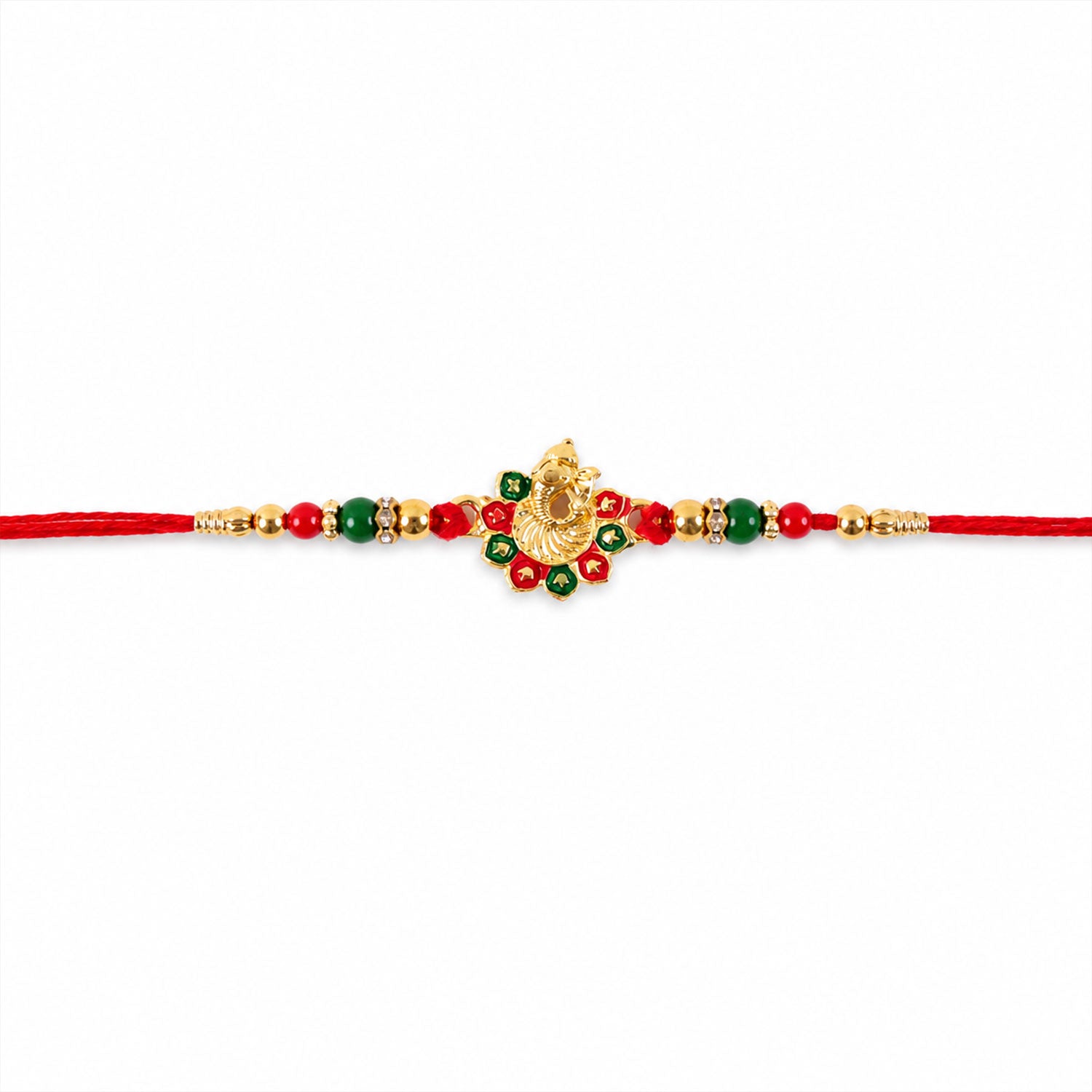 ALVENZA Ganesha Rakhi - Beads and Stone Work for Raksha Bandhan