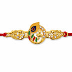 ALVENZA Shop Krishna Flute Rakhi Golden Enamel for Brother
