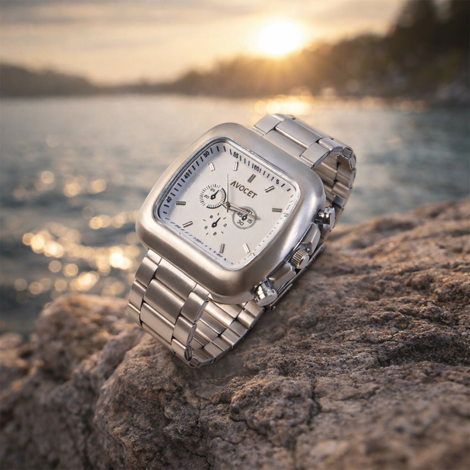 Men's Square Dial Watch – Modern, Premium Metal Strap Design