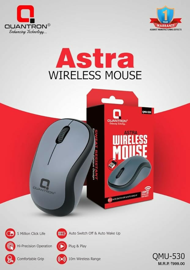 ALVENZA Wireless Mouse – Comfortable Grip with 10m Range & Long Click Life