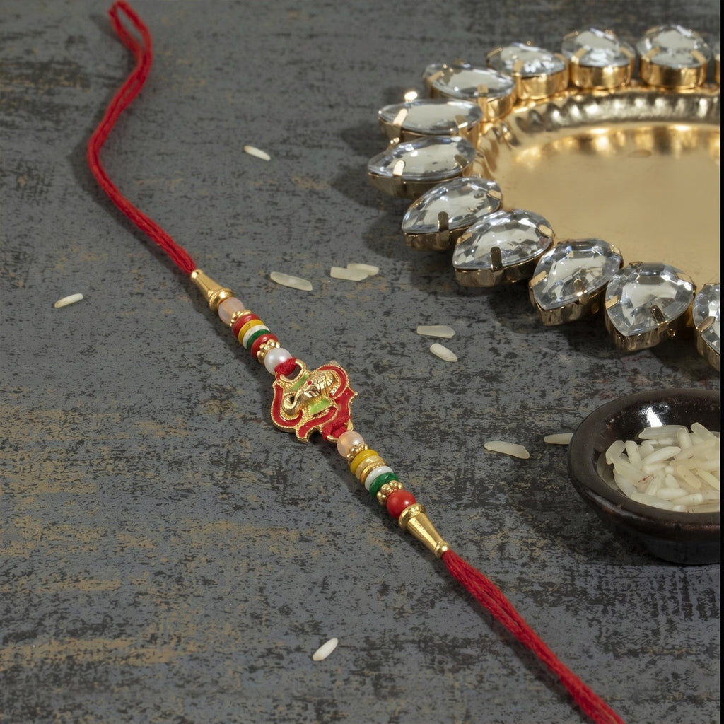 ALVENZA Mini Lord Ganesha Rakhi – Traditional Designer Gift for Brother