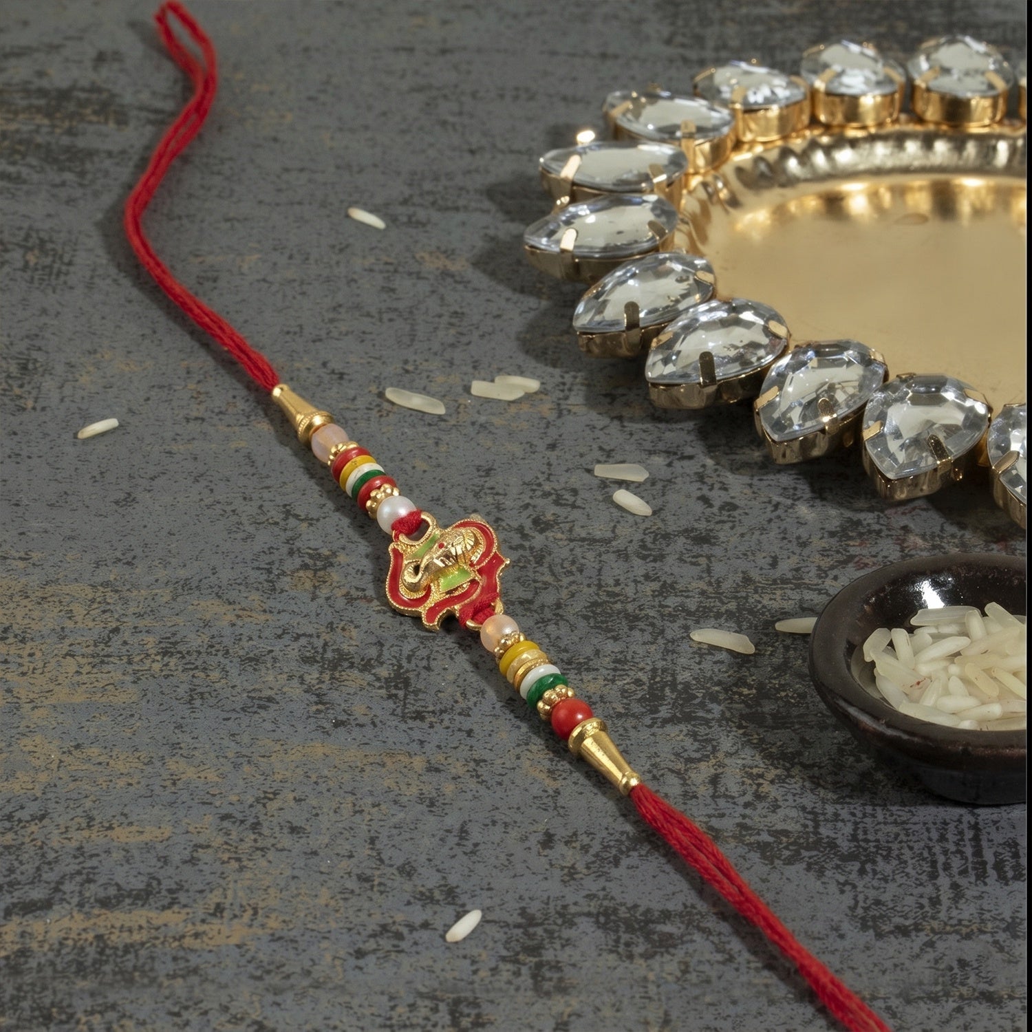 ALVENZA Mini Lord Ganesha Rakhi – Traditional Designer Gift for Brother