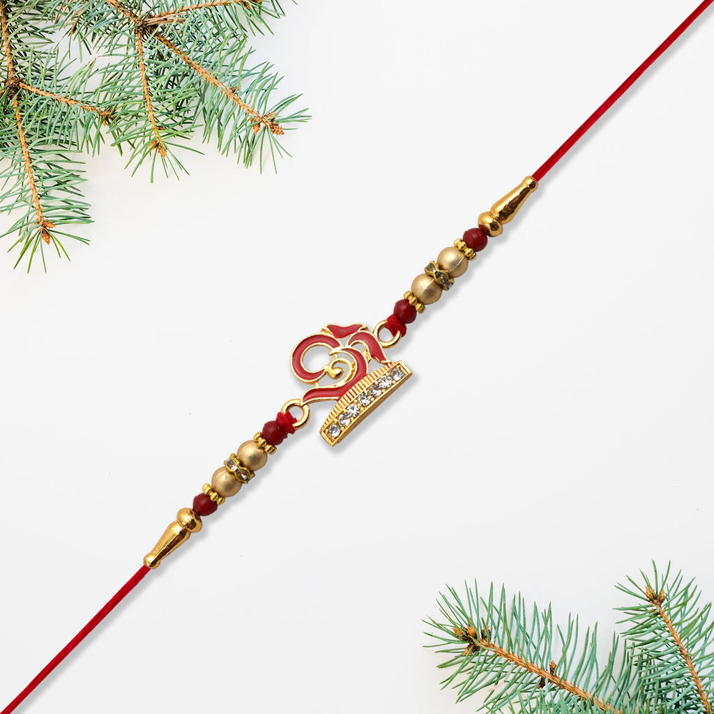 ALVENZA Traditional Rakhi OM Design - Spiritual Bond for Brother