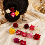 Flower Hair Pin Set – Colourful Floral Accessory (12 Pcs) | Calm & Curl