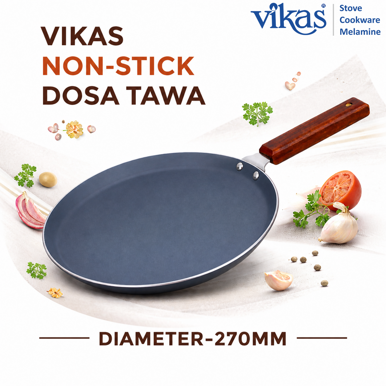 ALVENZA Ceramic Dosa Tawa – Non-Stick, Induction Compatible for Healthy Cooking