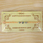 ALVENZA Graceful Pastel Bracelet Rakhi with Silver Centre and Delicate Raksha Bandhan Beauty