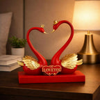 ALVENZA Romantic Swan Couple Showpiece – Elegant Home Decor Accent