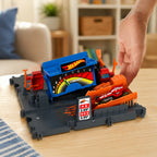 ALVENZA Hot Wheels City Fuel Station Playset – Interactive Racing Fun