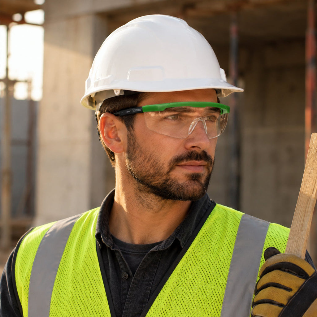 Adjustable Safety Goggles Impact-Resistant Polycarbonate Lens for Workplace & Outdoor - Front View