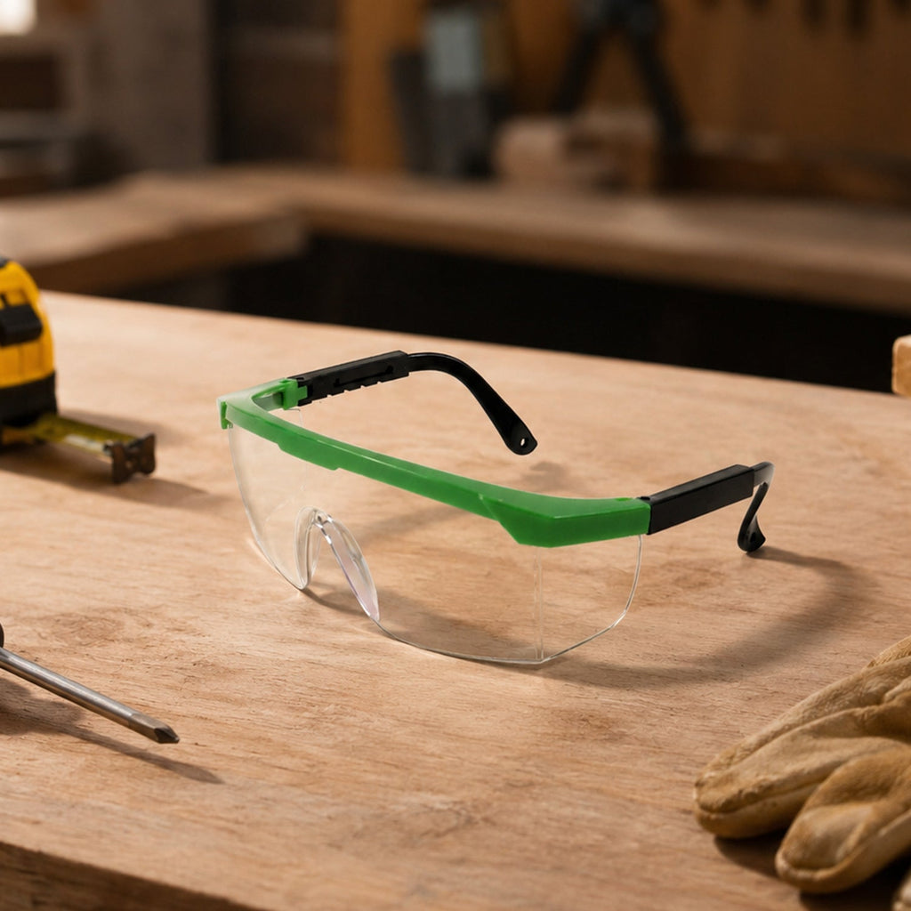 Adjustable Safety Goggles Impact-Resistant Polycarbonate Lens for Workplace & Outdoor - Back View
