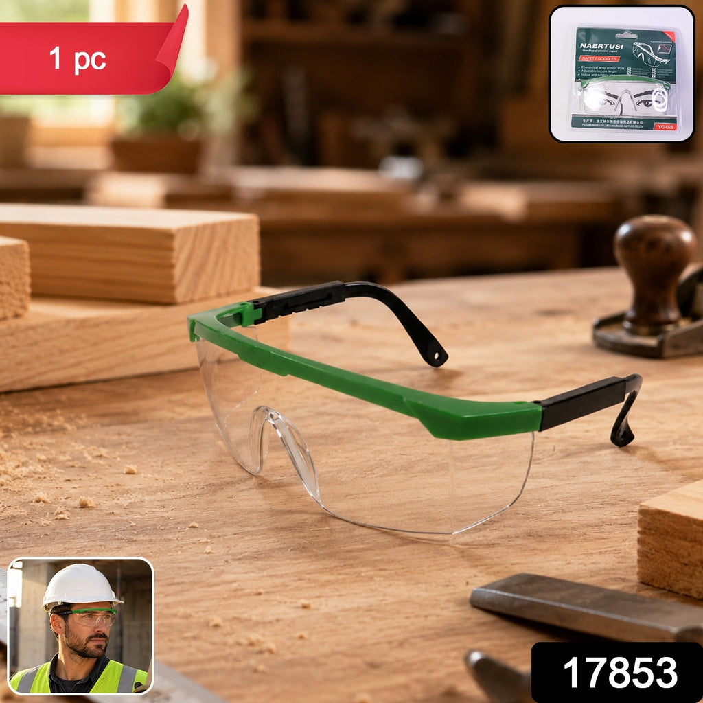 Adjustable Safety Goggles Impact-Resistant Polycarbonate Lens for Workplace & Outdoor - Side View