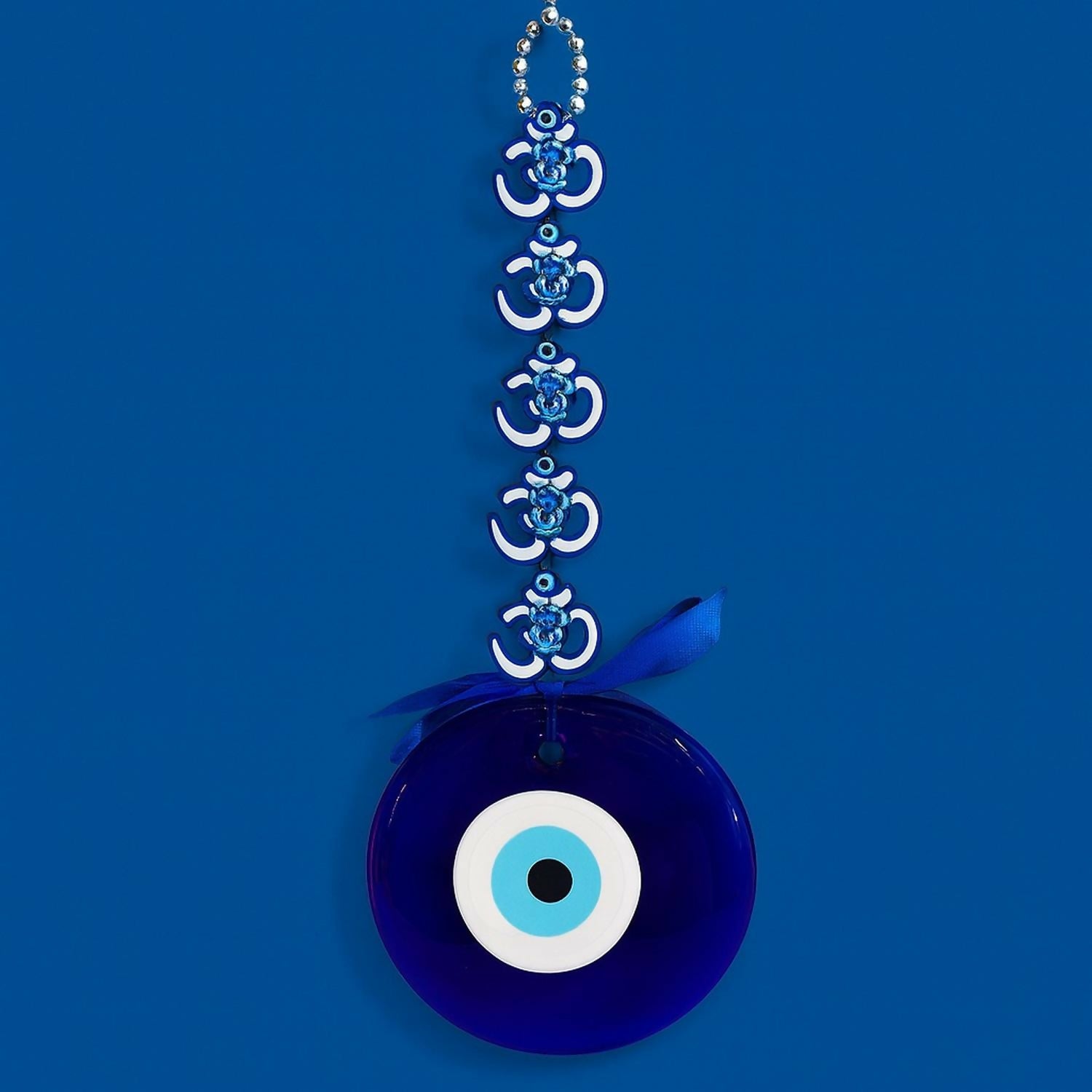 ALVENZA Evil Eye Wall Hanging – Blue Lotus Om Nazar Battu for Protection