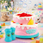 ALVENZA Kids Bubble Cake Toy – Automatic Bubble Maker with Lights & Music