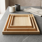 ALVENZA Wooden Finish Multipurpose Serving Tray Set – Stylish & Durable