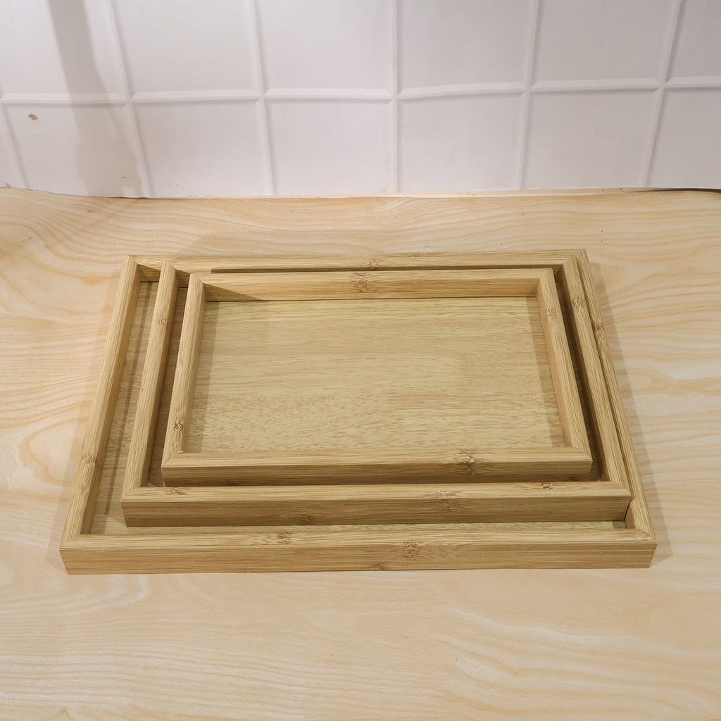 ALVENZA Wooden Finish Multipurpose Serving Tray Set – Stylish & Durable