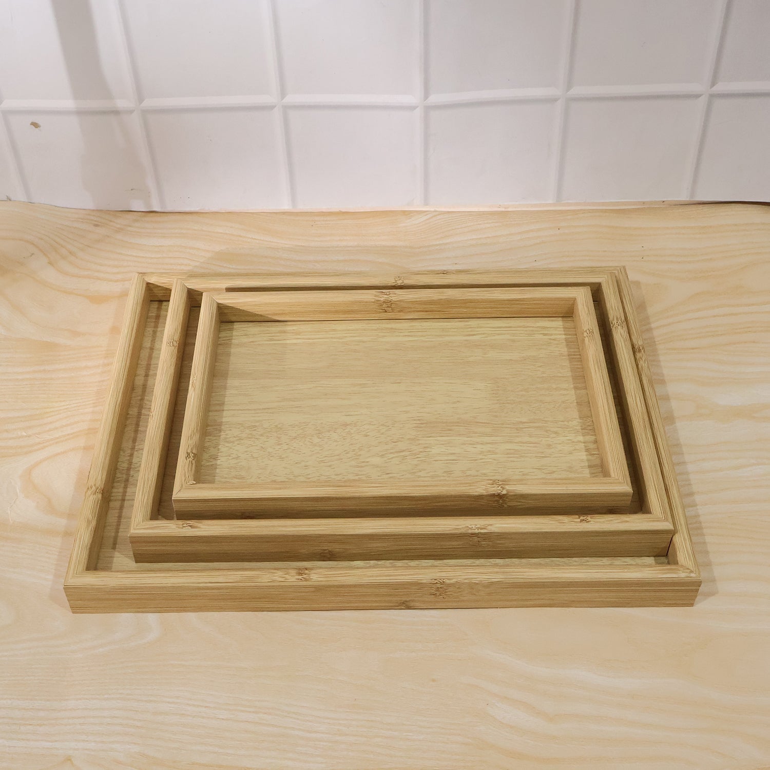 ALVENZA Wooden Finish Multipurpose Serving Tray Set – Stylish & Durable