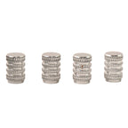 Silver Aluminium Valve Caps Durable Set of 4 for Cars - Back View