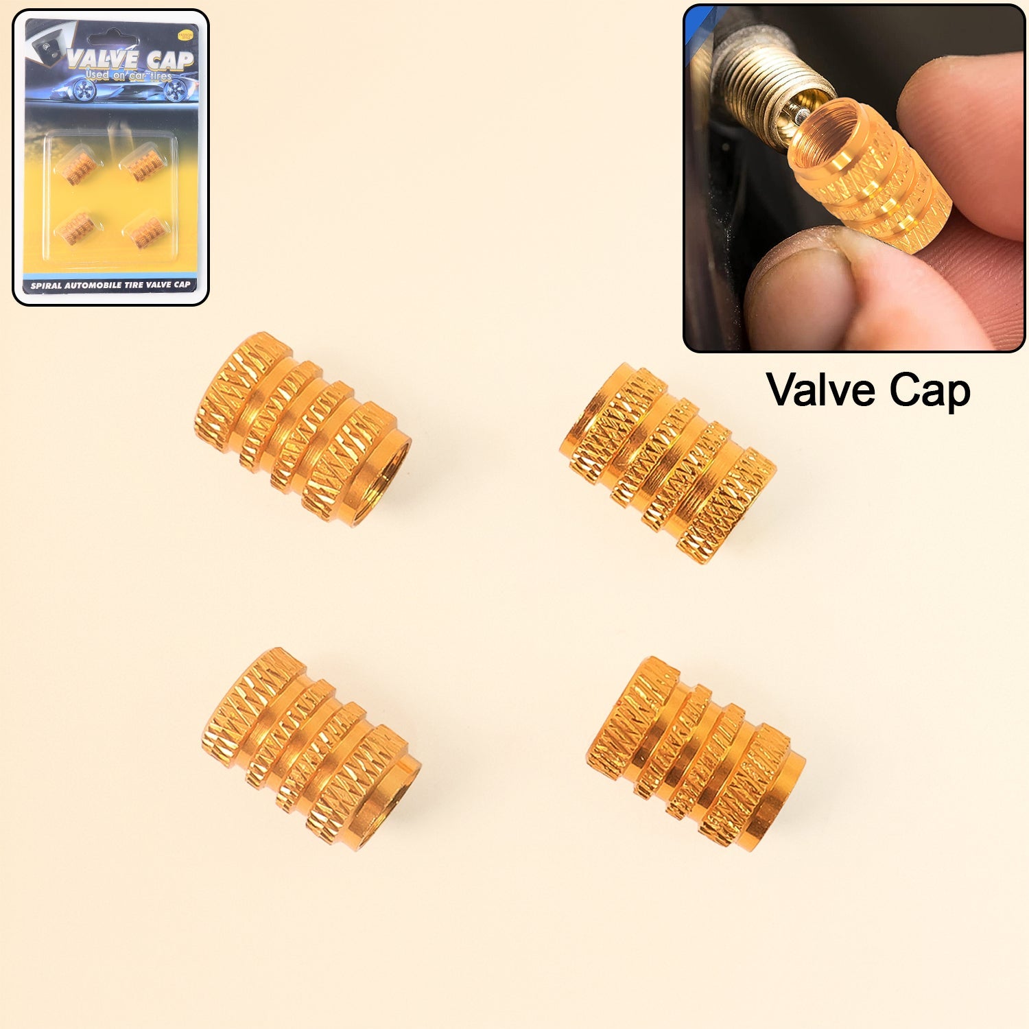 Silver Aluminium Valve Caps Durable Set of 4 for Cars