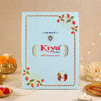 ALVENZA Rectangular Pearl Crystal Rakhi with Red Blue Beads, Roli Chawal Coin and Gift Packing