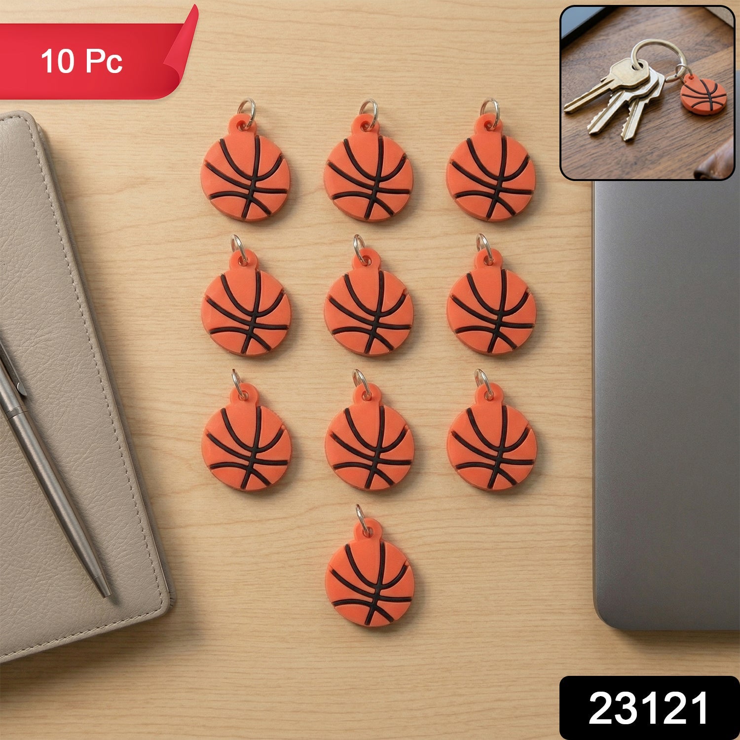 ALVENZA Basketball Keychain Set – Sporty and Stylish Accessories for Keys and Bags