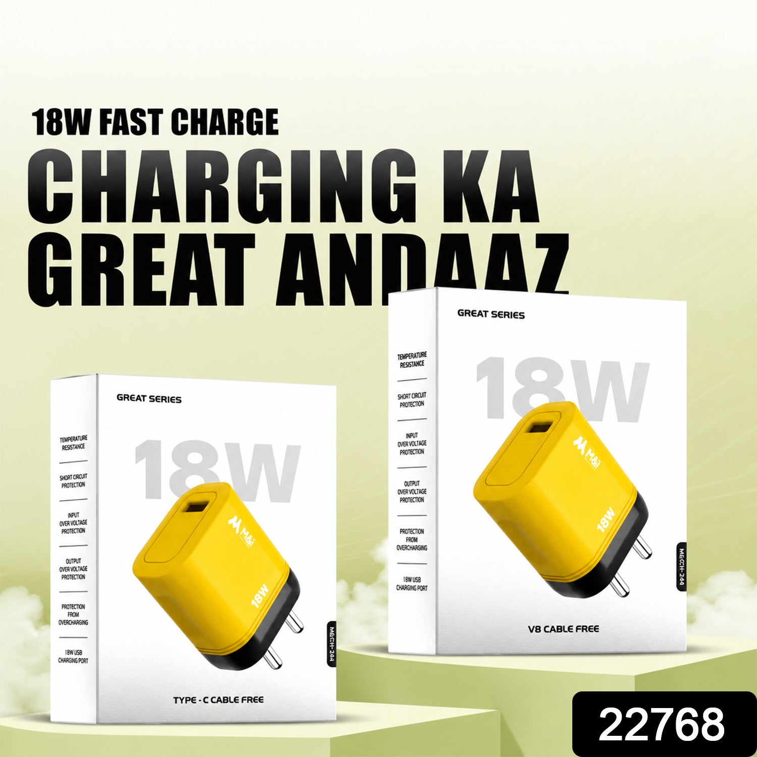 ALVENZA 18W Fast Dual USB Wall Charger – Includes Type C Cable for Quick Charging