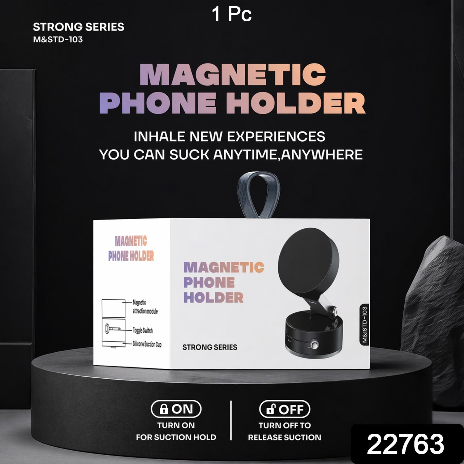 ALVENZA Magnetic Phone Holder – Secure & Adjustable with Lock System