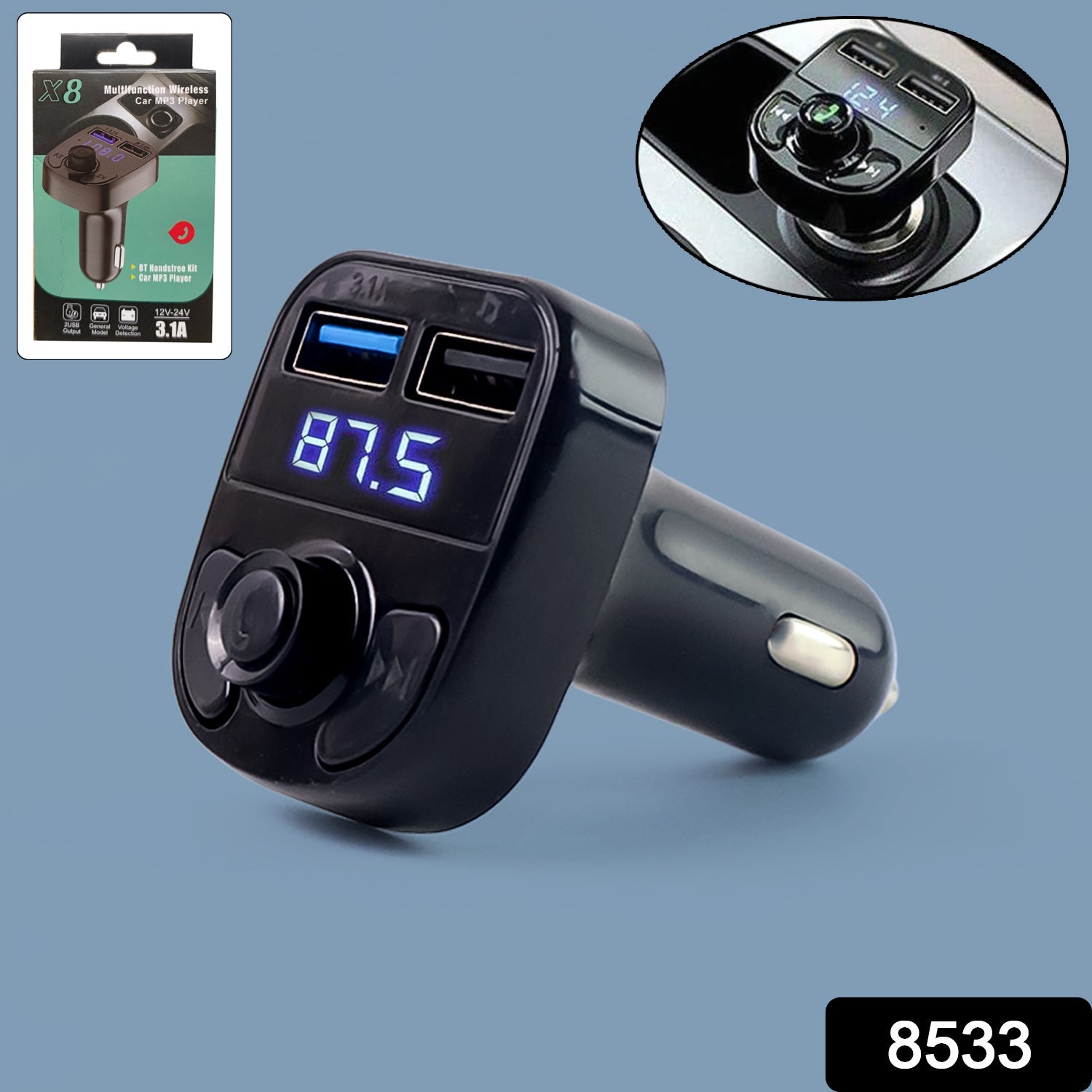 ALVENZA Car Bluetooth FM Transmitter – Dual USB Fast Charger | RaceVault